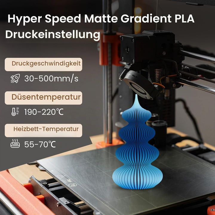 ERYONE Matte PLA 3D Drucker Filament 1.75mm, Matte Gradient Rainbow PLA, Massgenauigkeit +/- 0.03 mm
