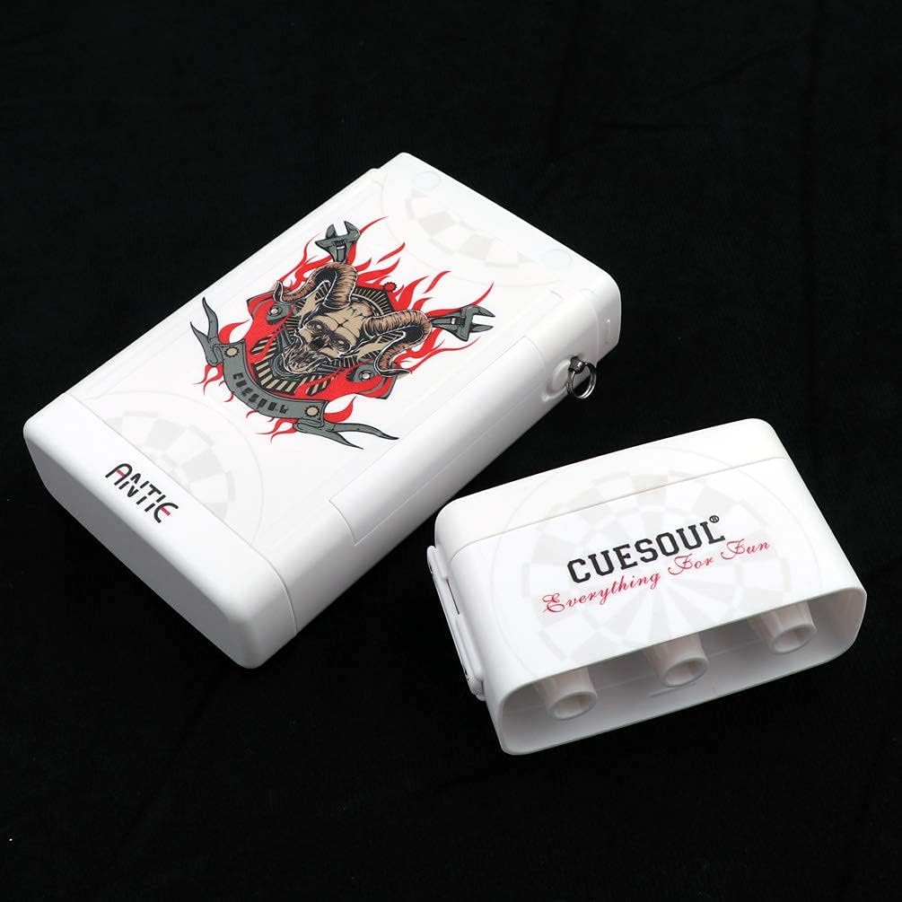 CUESOUL ANTIE Hard Dart Case für 6 Steel Tip Darts/Soft Tip Darts and Extra Dart Tips, Shafts and Fl