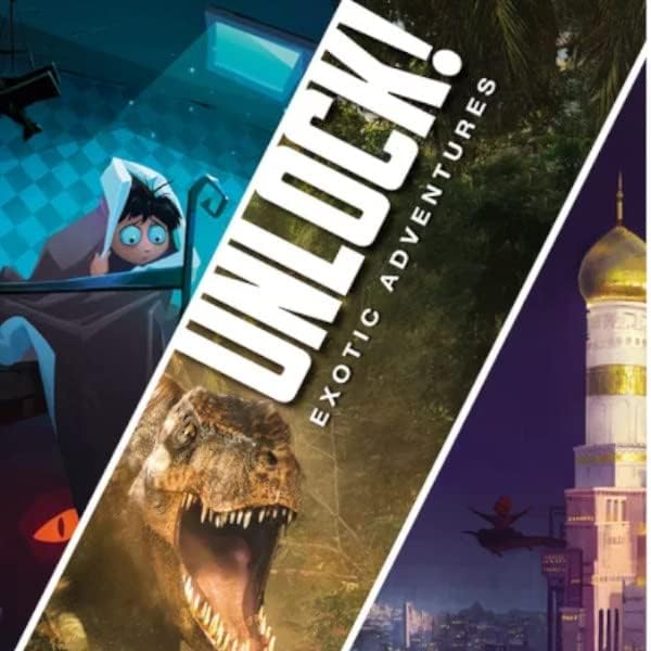 Asmodee Unlock! Exotic Adventures, Brettspiel mit App, Escape Room, 1-6 Spieler, 10+ Jahre, italieni