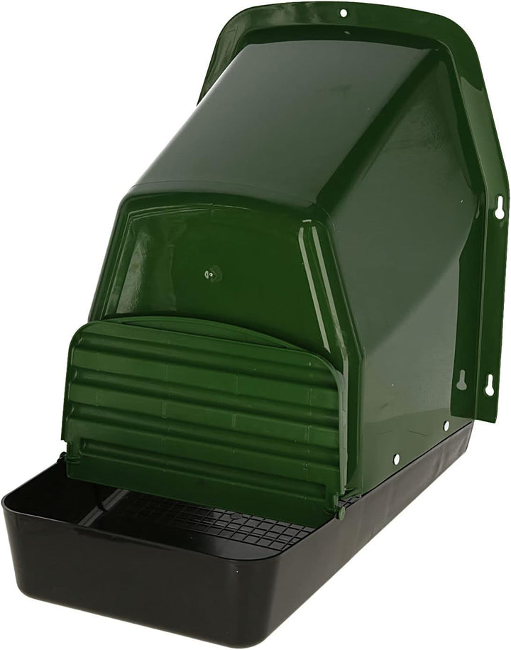 Kerbl Pet Kunststoff-Legenest Outdoor mit Fangschale 1 Abteil, 37x44x49,5 cm EU dunkelgrün, dunkelgr