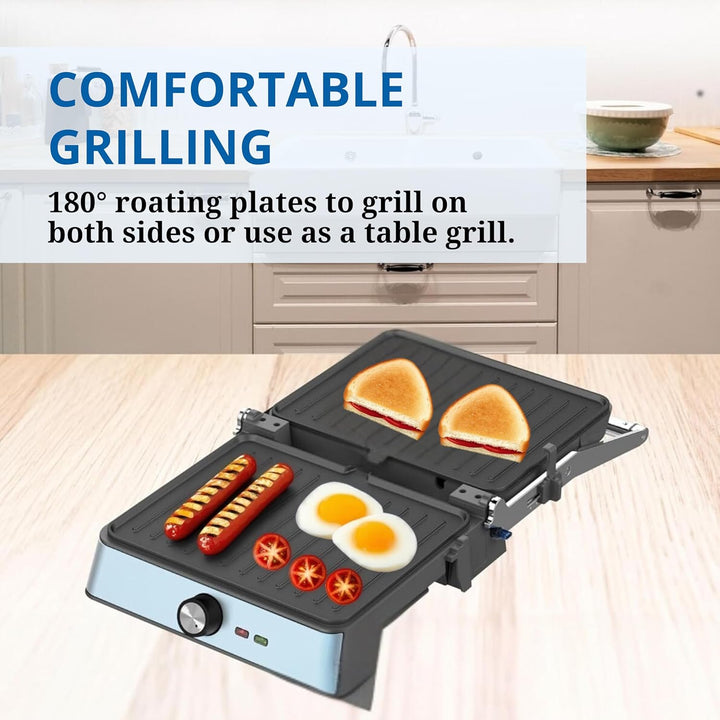 Westinghouse Retro-Kontaktgrill - 29 x 24 cm - 180° für beidseitiges Grillen - 2200W - Toaster - Ein