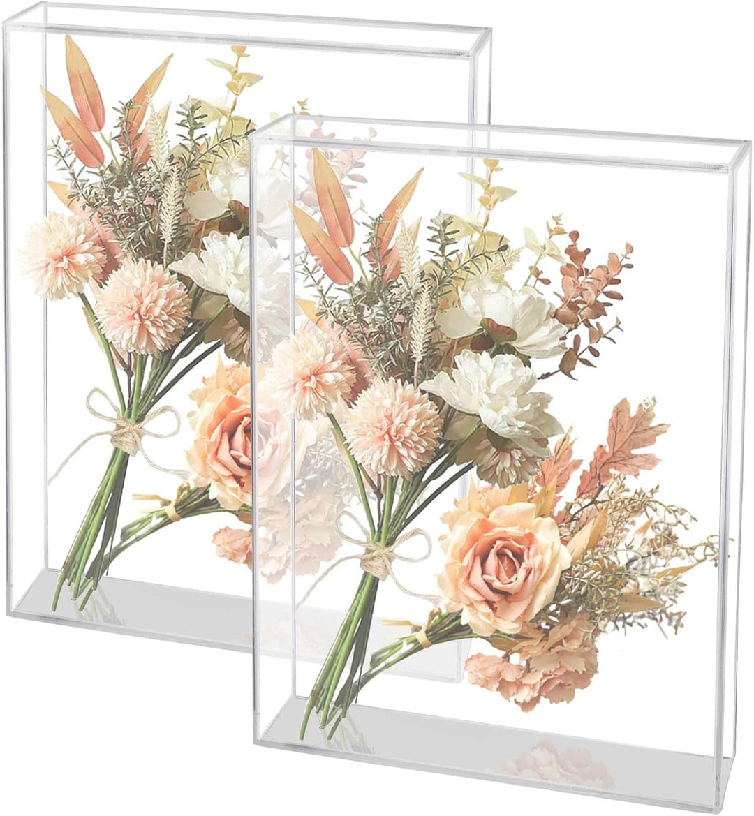 2er 3D Bilderrahmen Aus Acryl,3D Bilderrahmen Tiefer Objektrahmen, Transparenter Acryl-Fotorahmen fü
