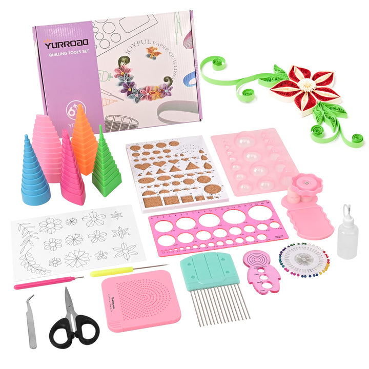 YURROAD Quilling Werkzeug Set für Quilling Papier, 19pcs Quilling Zubehör mit Quilling Tool Stift Qu