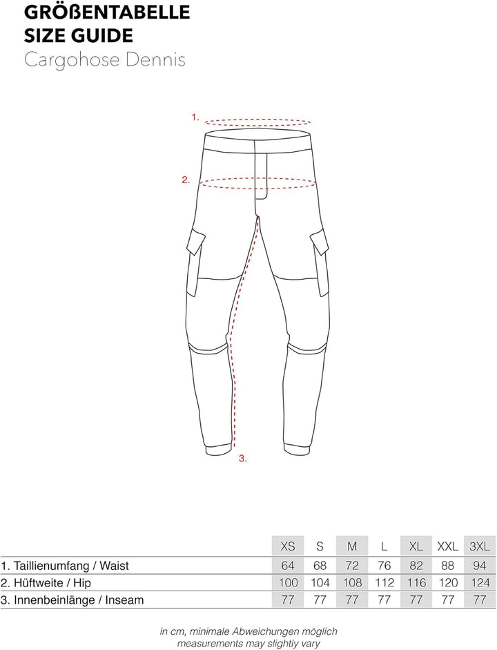 Indicode Herren Dennis Cargohose aus 98% Baumwolle mit 6 Taschen | Cargo Hose für Männer S Cub, S Cu