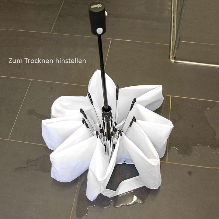iX-brella Reverse umgekehrt öffnender Fiberglas-Taschenschirm mit farbigen Speichen - neon-grün, Neo