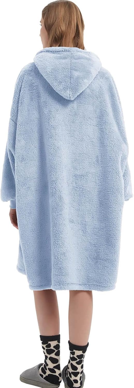 FELOVE Hoodie Decke Ärmeln Kuschelpullover Mit einer grossen Tasche,Tragbare Decke Ultra Soft Bequem