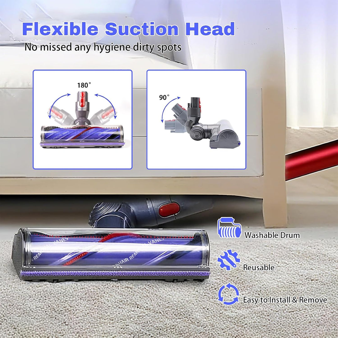Verwicklungsfreie Direktantriebsbürste Bürste für Dyson V7 V8 V10 V11 V15 | Upgrade Zubehör für Turb