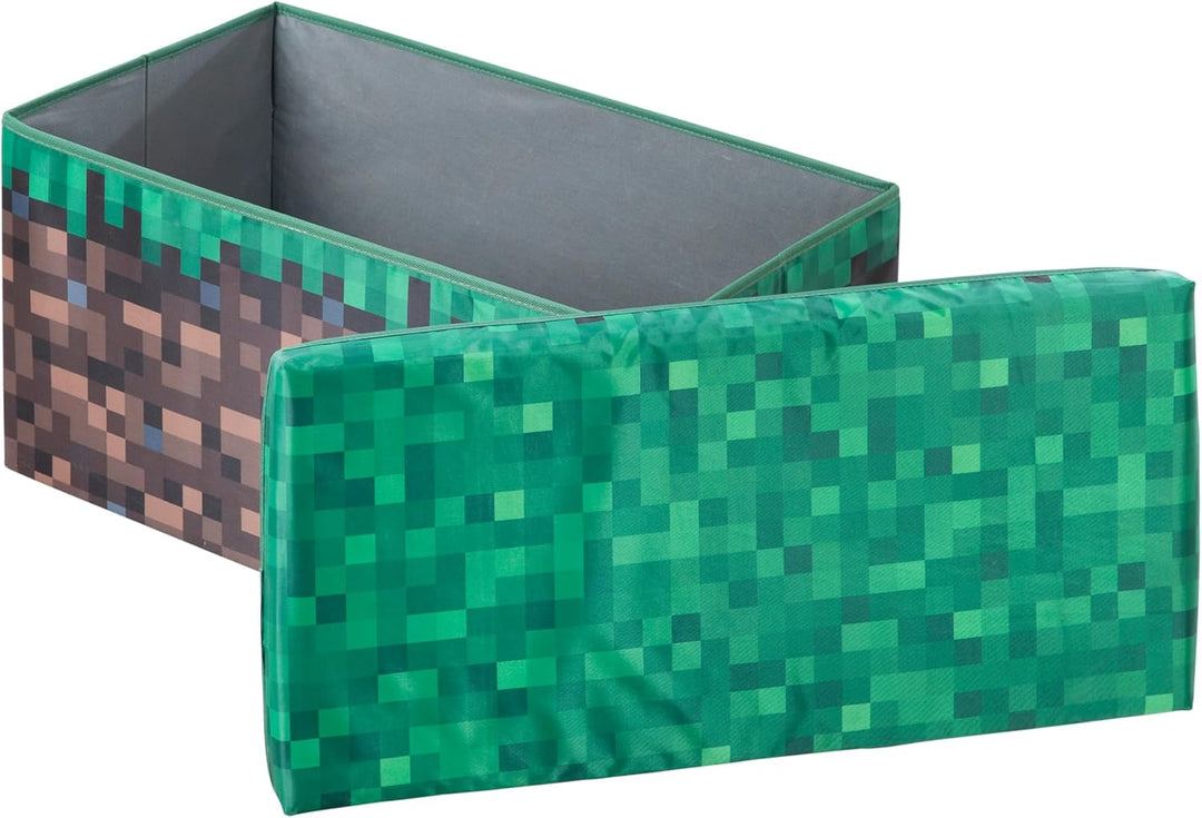 MINECRAFT - Sitz- und Aufbewahrungsbox, Grasblock, Kids, Bank, Grün