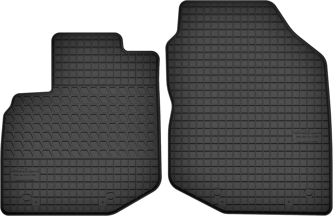 Motohobby Vorne Gummi Fussmatten Gummimatten Satz für Honda Jazz III (2008-2013)