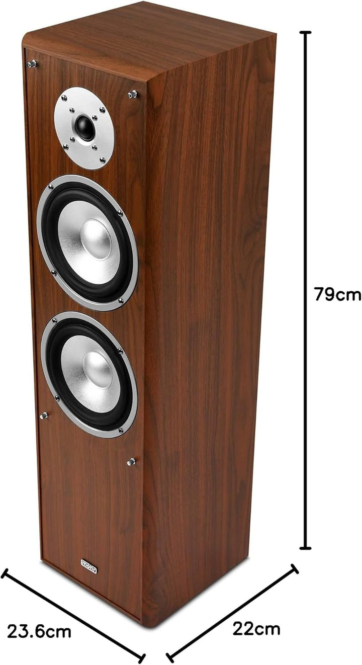 mohr 1 Paar Standlautsprecher SL10 Nussbaum, Lautsprecherboxen, HiFi Klang zum günstigen Preis, Nuss