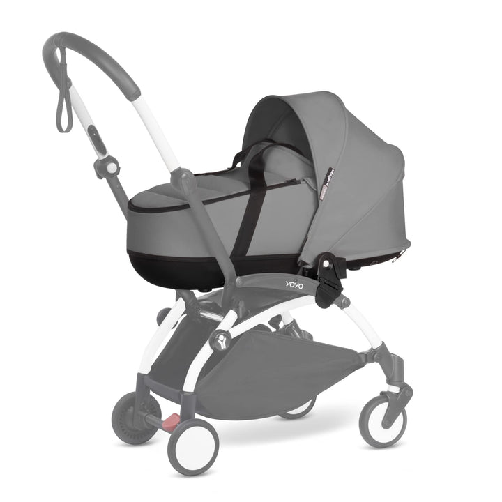 Stokke BABYZEN YOYO Liegewanne, Grey - Mit Dicker Doppelmatratze; Schale und Verdeck belüftet - Nur
