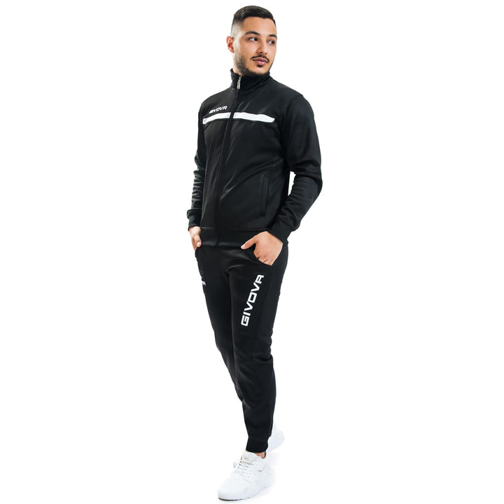 Givova, anzug givova eins full zip, schwarz/weib, S