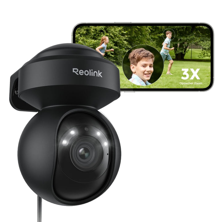 Reolink 5MP PTZ Überwachungskamera Aussen, 3X Optischer Zoom, 2,4/5GHz WLAN Kamera Outdoor mit Perso