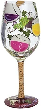 ENESCO Designs by Lolita My Therapy handbemaltes Weinglas, 425 ml, LOLITA WG My Therapy