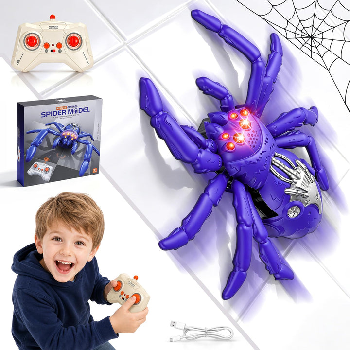 Ferngesteuerte Spinne Spielzeug, RC Spinne Fernbedienung Wandkletterspinne Auto, 360° Rotation Stunt