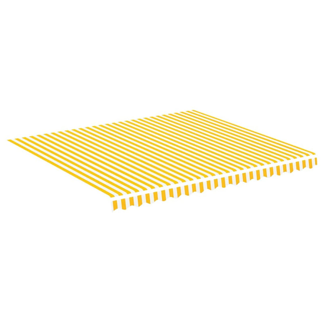 Goliraya Markisenbespannung Sonnenschutz Markisenstoff Markisentuch Markise Gelb und Weiss 4x3,5 m O