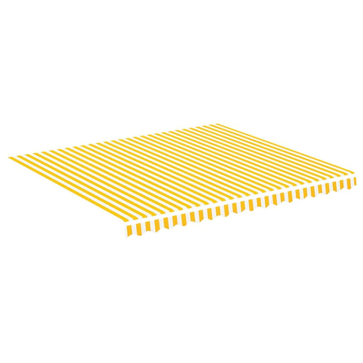 Goliraya Markisenbespannung Sonnenschutz Markisenstoff Markisentuch Markise Gelb und Weiss 4x3,5 m O