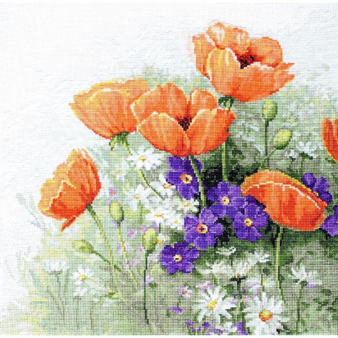 Luca-S B2368 Kreuzstich Set, Mehrfarbig, 15x14cm