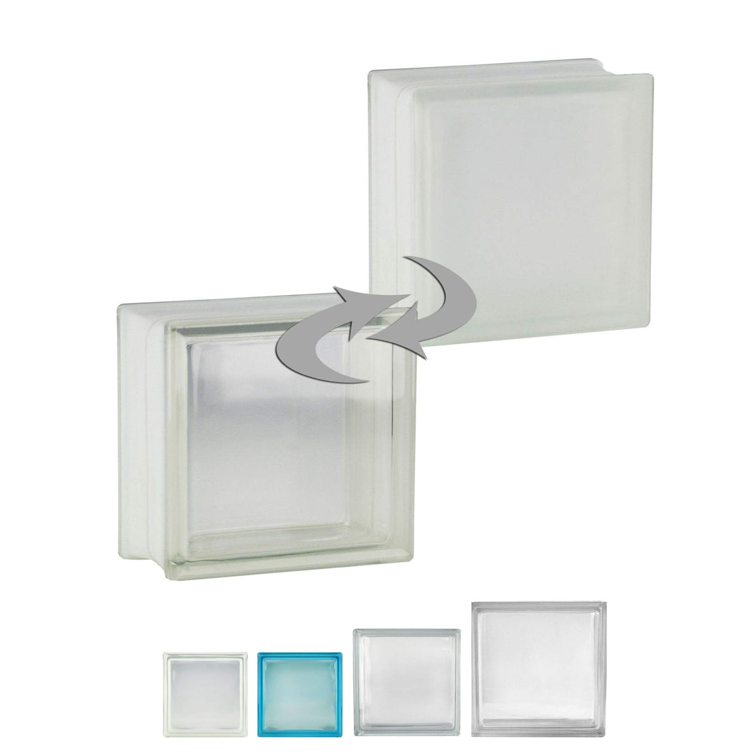 Fuchs Design 4 Stück Glassteine Vollsicht Klar 1-seitig satiniert 19x19x10 cm 1-seitig satiniert Kla