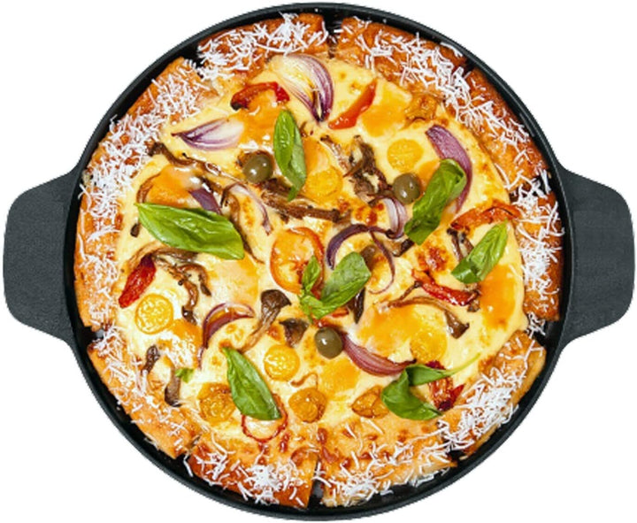 Pizzablech 36cm Pizzapfanne | Induktion Pizzapfannen Rund Antihaft | Backblech Pizzaform Grillplate