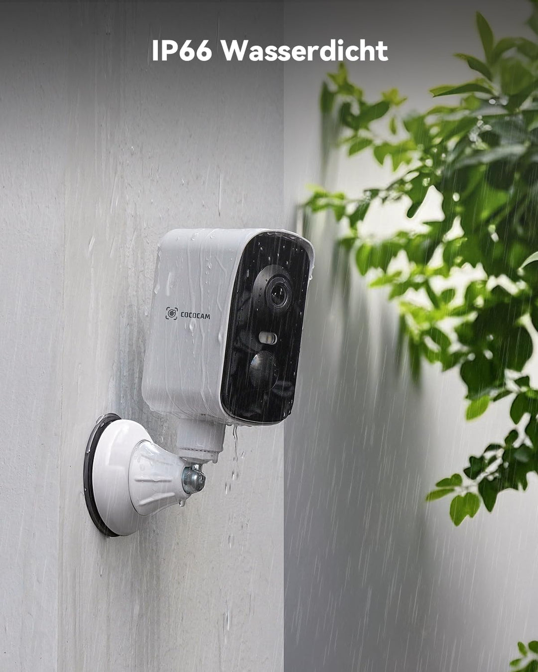 COCOCAM Tragbare Magnetische 4G Überwachungskamera mit SIM Karte Aussen/Innen, 2K kabellose Kamera f