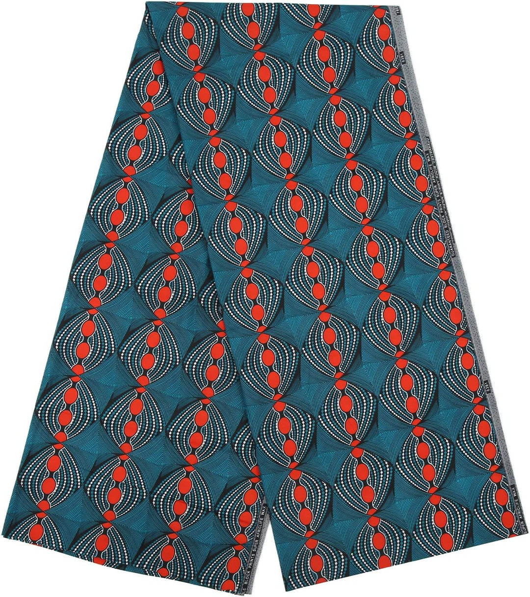 Pssopp Polyester Wachsdrucke Stoff 6 Yards Wachsdrucke Afrikanischer Polyester Bunter Afrikanischer