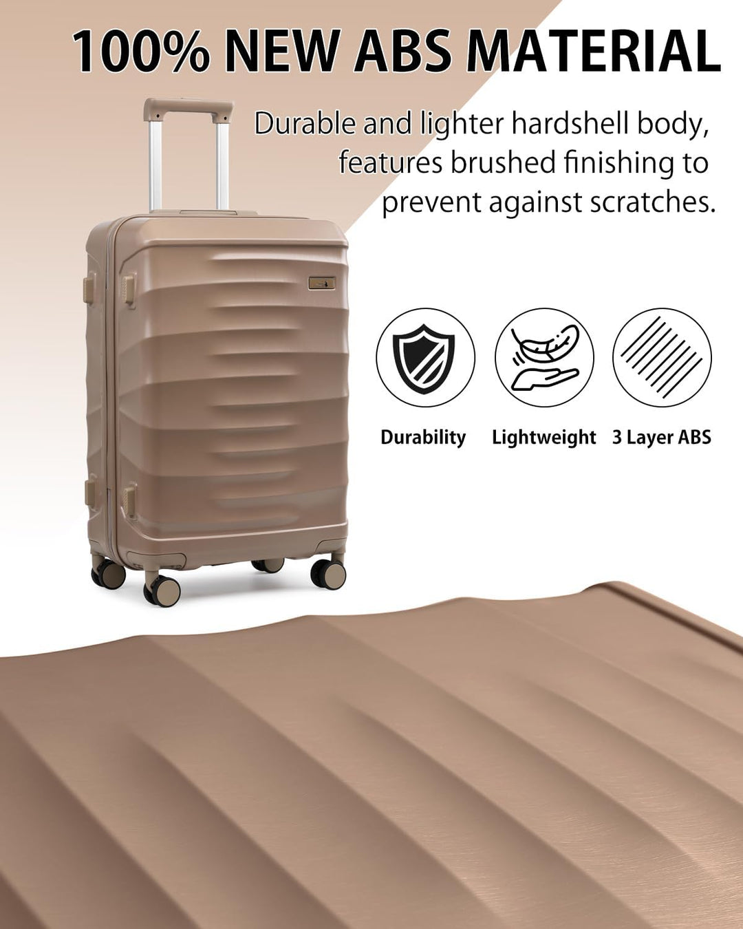 Sea choice Reisekoffer Set 5 Teilig ABS Hartschale Trolley Kofferset Gepäckset Grosse Kapazität Hand