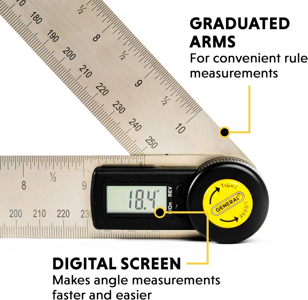 General Tools Digital-Winkel-Sucher-Regel, 10-Zoll (823) 10 Inches, 10 Inches