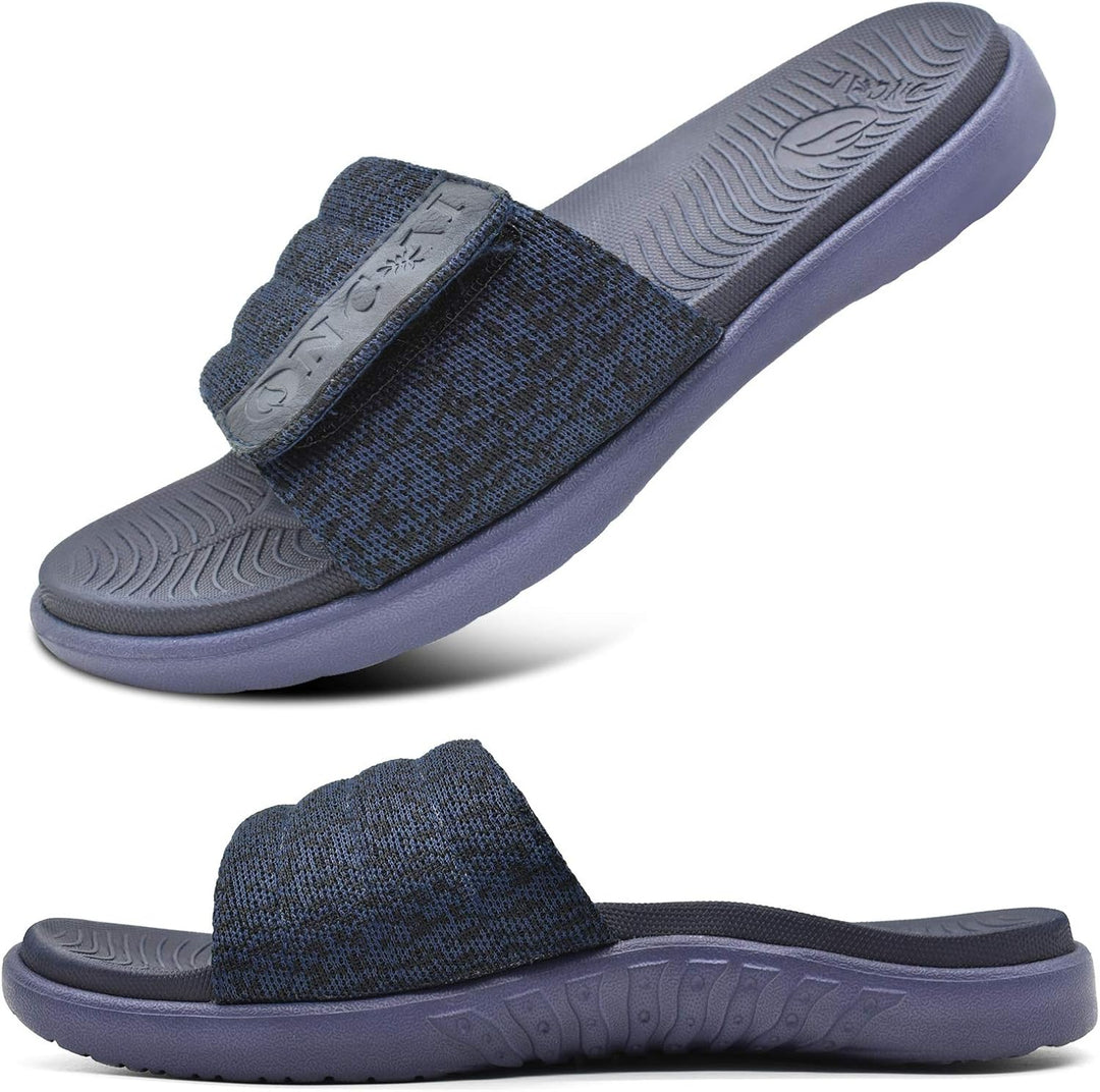ONCAI Dusch Badelatschen Herren mit Klettverschluss Offener Zeh Sports Badesandalen Sommer Freizeit