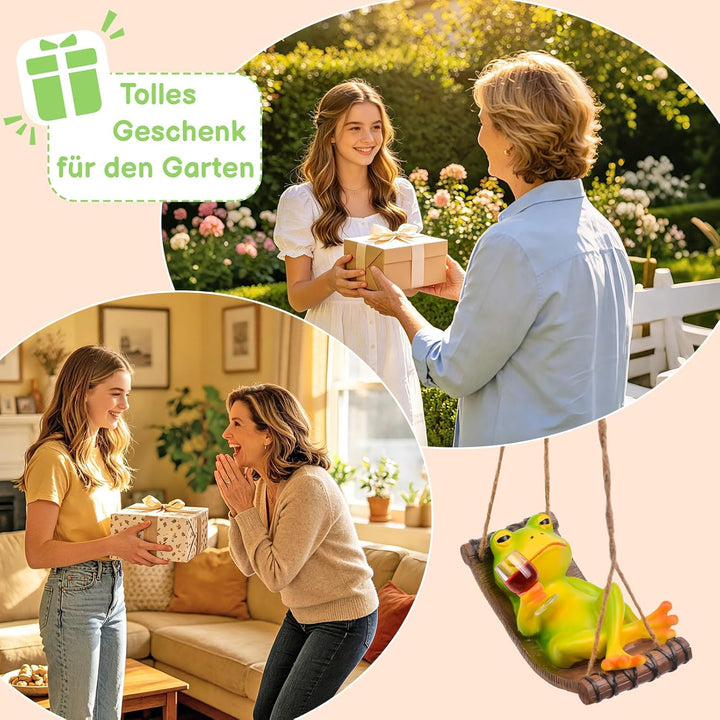 Gartenfrosch-Statuen, hängende Frosch-Gartenfiguren, Dekorationen für drinnen und draussen, Baumschm