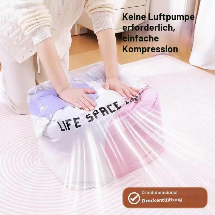 2 Pack No‑Pump Vacuum Storage Bags, Vakuumbeutel ohne Pumpe, Vakuum-Aufbewahrungsbeutel, platzsparen