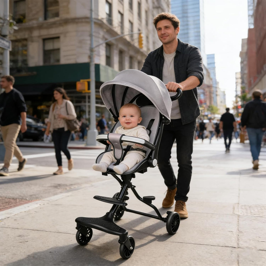 Supfine Kinderwagen, Ultraleicht Reisebuggy mit Verstellbarem Sitz, Regenverdeck Zusammenklappbar 3-
