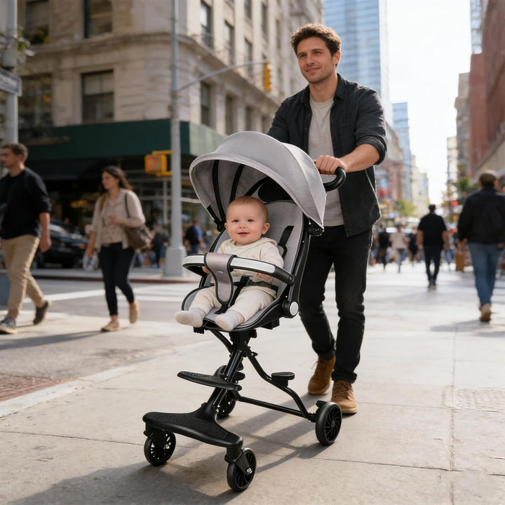 Supfine Kinderwagen, Ultraleicht Reisebuggy mit Verstellbarem Sitz, Regenverdeck Zusammenklappbar 3-