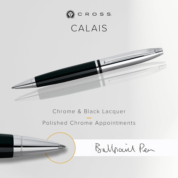 Cross Calais Kugelschreiber (Drehmechanik, Strichstärke M, Schreibfarbe: schwarz, inkl. Geschenkbox)