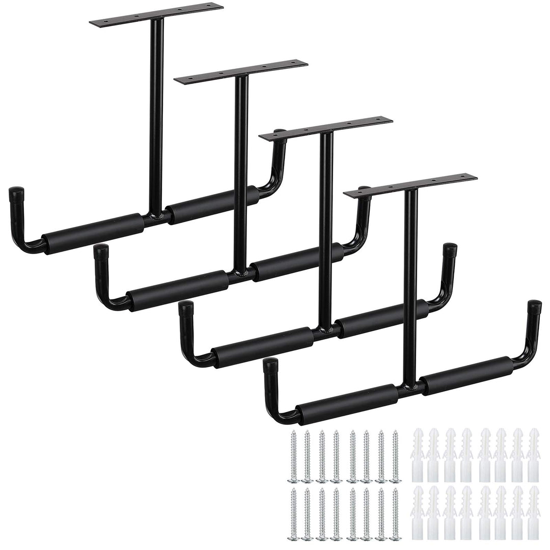 HOME COMPOSER Garage Schwerlasthaken Gummiert Deckenmontag, 4er Set Autoreifen Deckenhaken Schwarz S