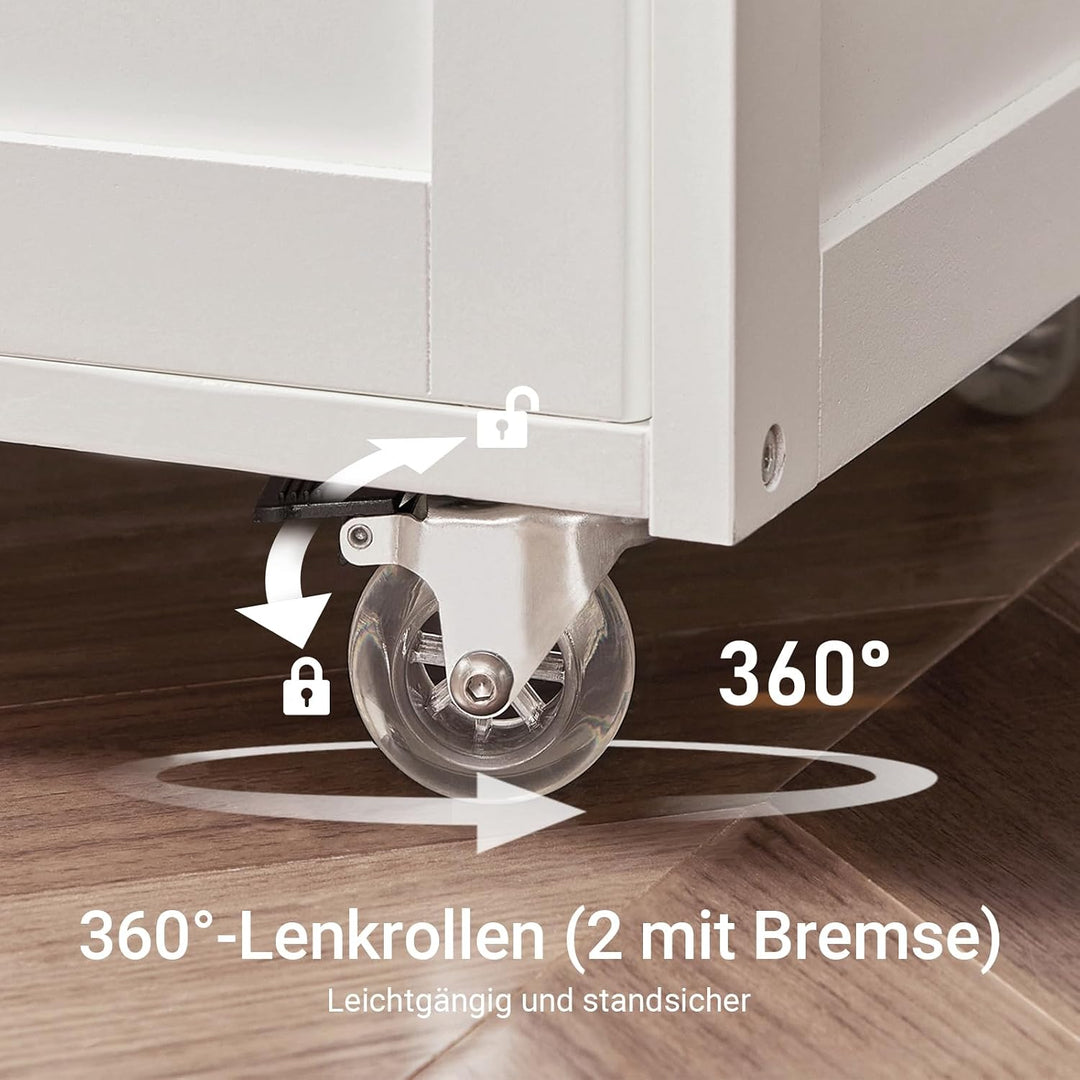 SoBuy® FKW45-WN Servierwagen mit Flaschenablagen und Schublade Küchenwagen Küchenschrank Rollwagen a