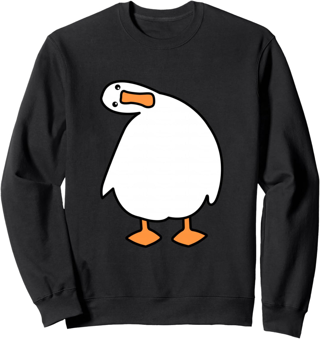Lustige Gans mit verrücktem Blick Sweatshirt