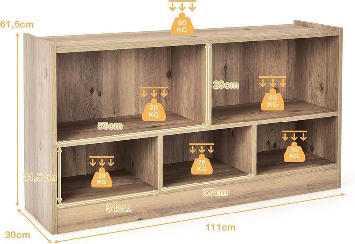 DREAMADE Kinderregal aus Holz, Spielzeugaufbewahrung Bücherregal für Kinder, Spielzeugregal für Kind