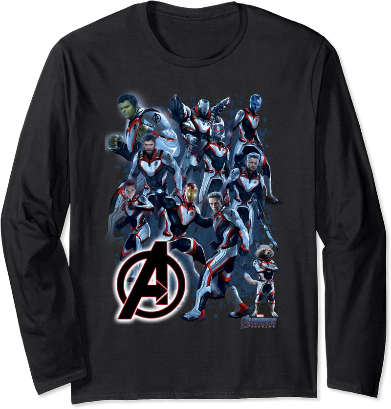 Marvel Avengers: Endgame Group Shot Pixels Langarmshirt