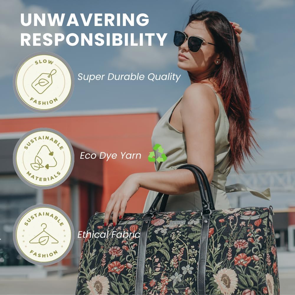 Signare Tapisserie-Reisetasche Übernachtungstaschen Wochenendtasche mit Rad für Frauen