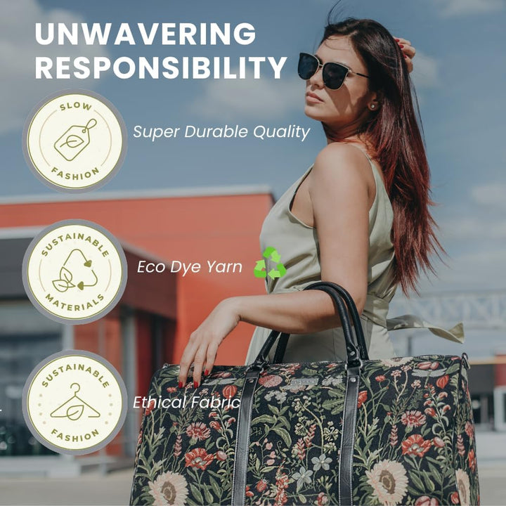 Signare Tapisserie-Reisetasche Übernachtungstaschen Wochenendtasche mit Rad für Frauen