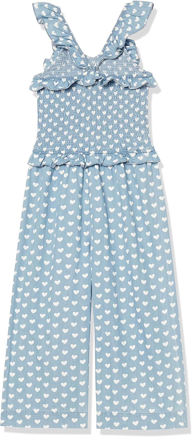 Hatley Mädchen Gesmokter Strampler Overalls 5 Jahre Chambray-herzen, 5 Jahre Chambray-herzen