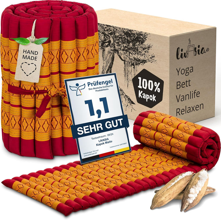 livasia Rollmatte Rollmatratze L-200x110x4,5cm, Gästebett Gästematratze 1 Person, Reisebett Kofferra