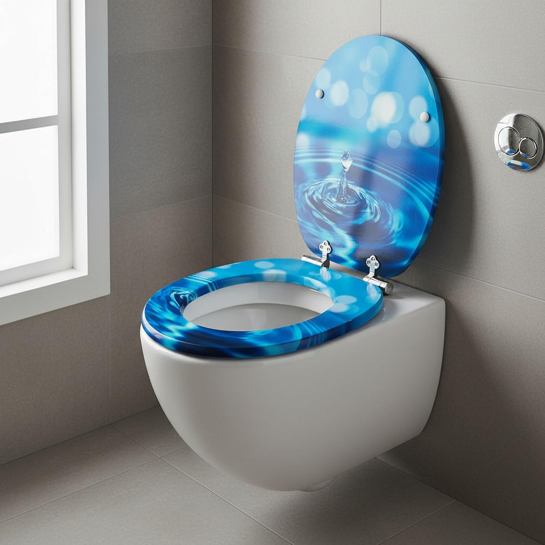 SINOBATH WC-Sitz Mit Absenkautomatik, Hochwertige Und Stabile Antibakterieller Toiletten, MDF Holzke