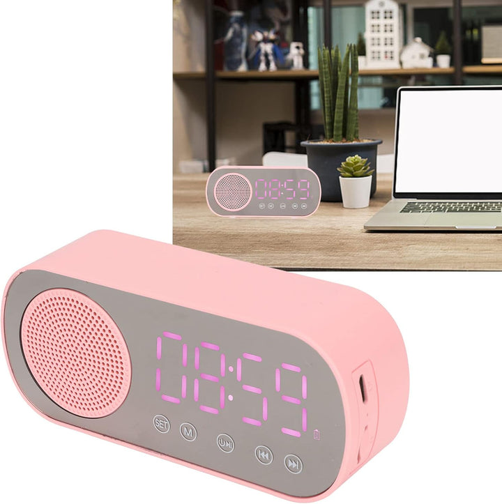 PUSOKEI Digitaler Wecker mit Bluetooth-Lautsprecher, UKW-Radio-Digitaluhr, Kabelloser HiFi-Wiedergab