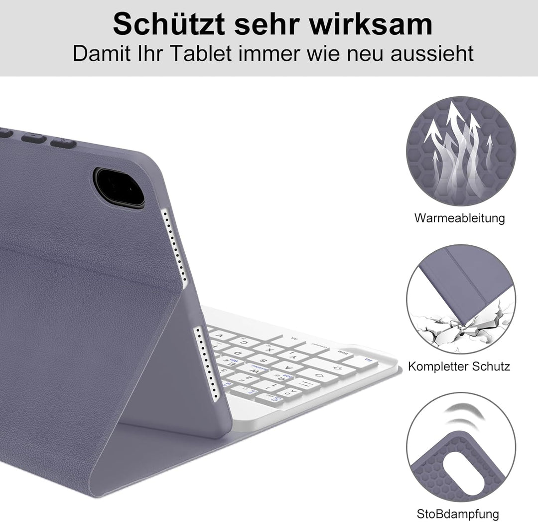 Hülle mit Tastatur für Honor Pad X8a 2024 und X8b 2026 Tablet 11 Zoll, Deutsch QWERTZ Layout ohne Be
