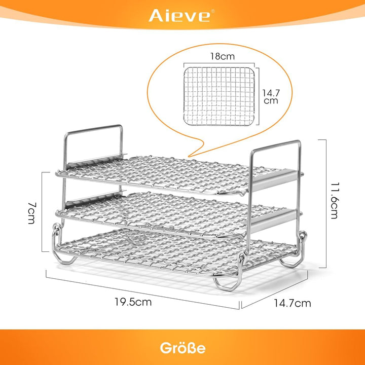 AIEVE Heissluftfritteuse Grillrost kompatibel mit Ninja Foodi Heissluftfritteuse AF400EU 9,5L Multif