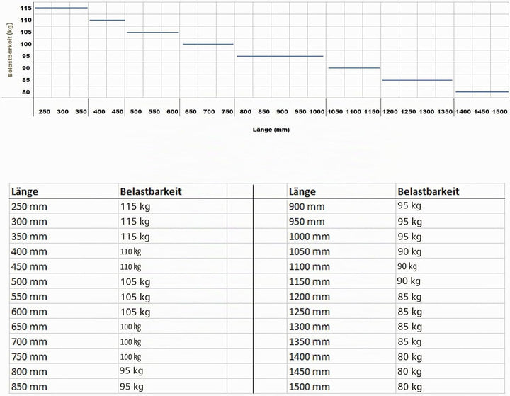 SOTECH 1 Paar Vollauszüge 114323 Höhe 53,4 mm, Länge 650 mm Kugelführungen mit 100 Kg Tragkraft Läng