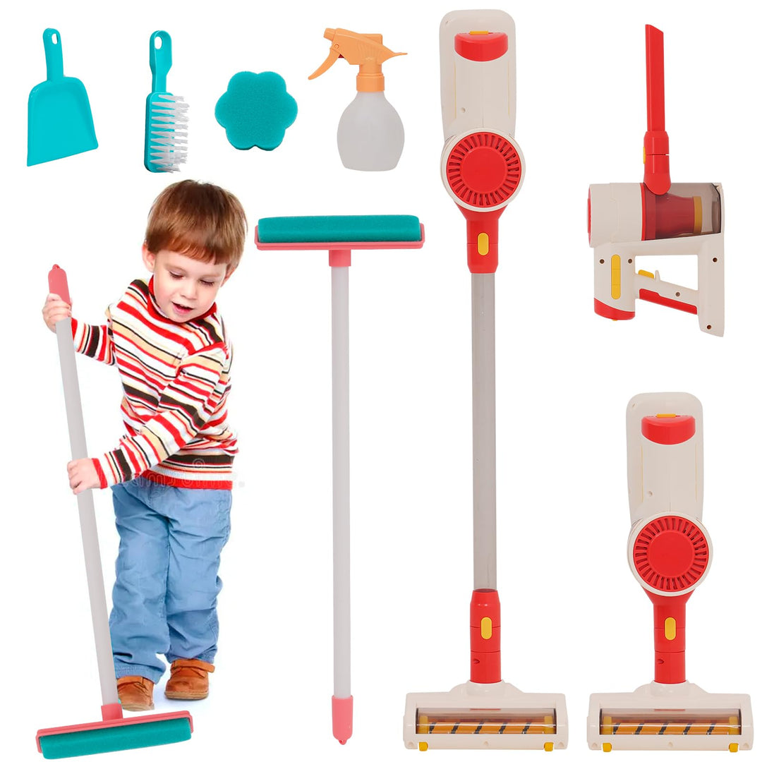 Kinder Staubsauger Spielzeug, 3 in 1 Realistische Absaugung Kinder Reinigung Spielzeug Set, Pretend