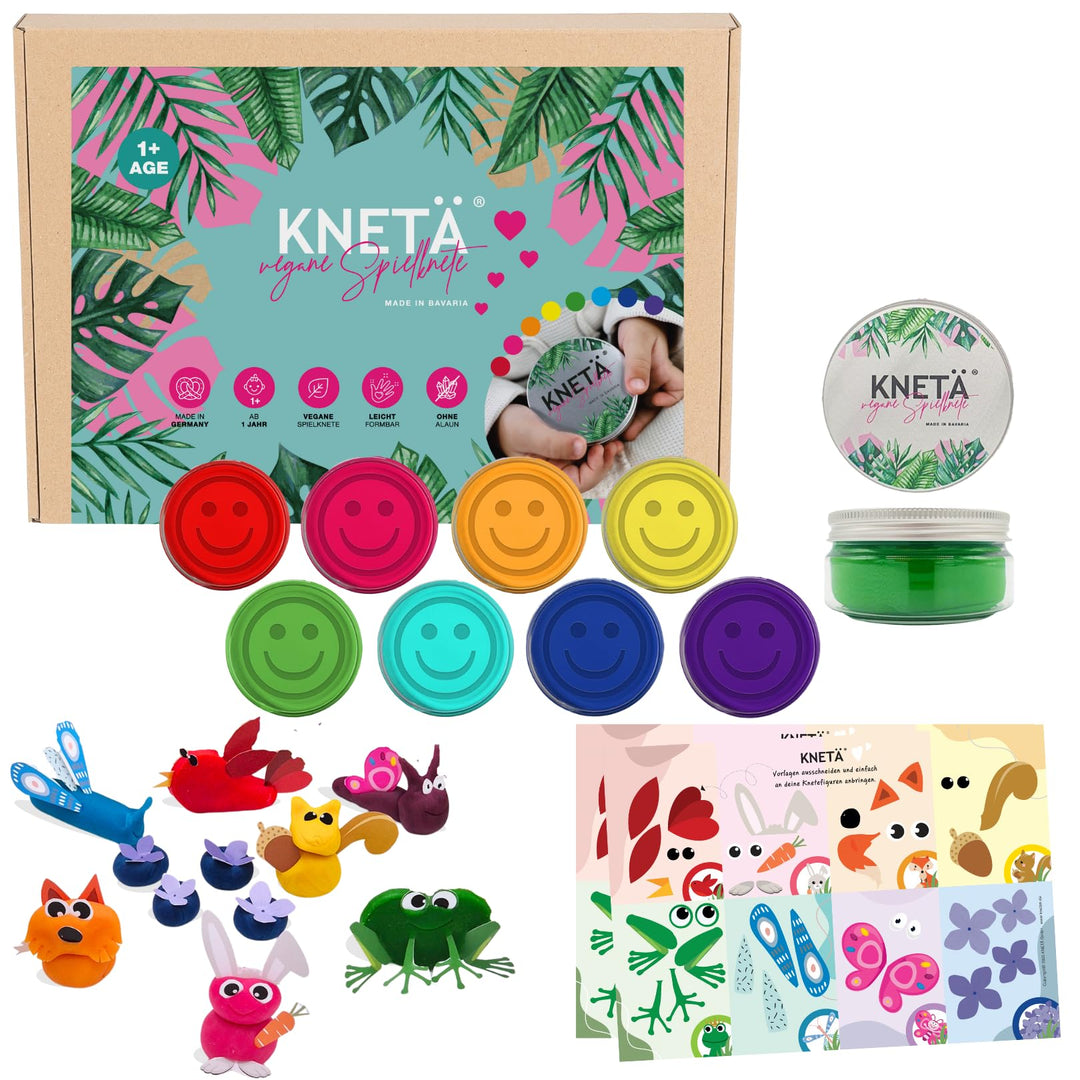 8er Knete Set inklusive 2 Bastelkarte TürkisI Für Kinder ab 1 Jahr I I 8 Farben 8er Set Türkis, 8er